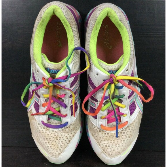 Asics Gel-Frantic 7 -Women's Sz 9.5- White/Colorful Running Jogging Shoes- T3A6Q - Picture 4 of 11